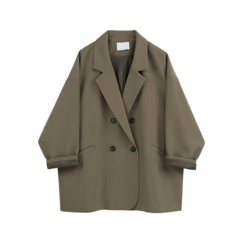 Blazer Oversized Feminino 2026 Corte Solto Tamanho Plus Jaqueta de Terno Chic para Escritório Senhoras Curvilíneas
