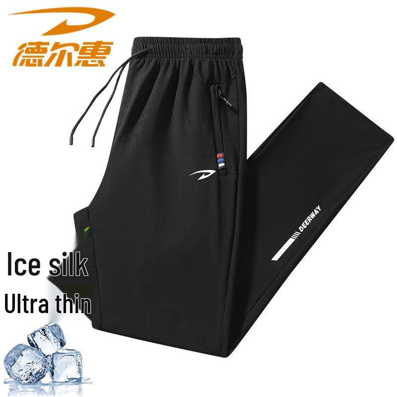 Deerhui Men s Lightweight Ice Silk Casual Pants 4XL