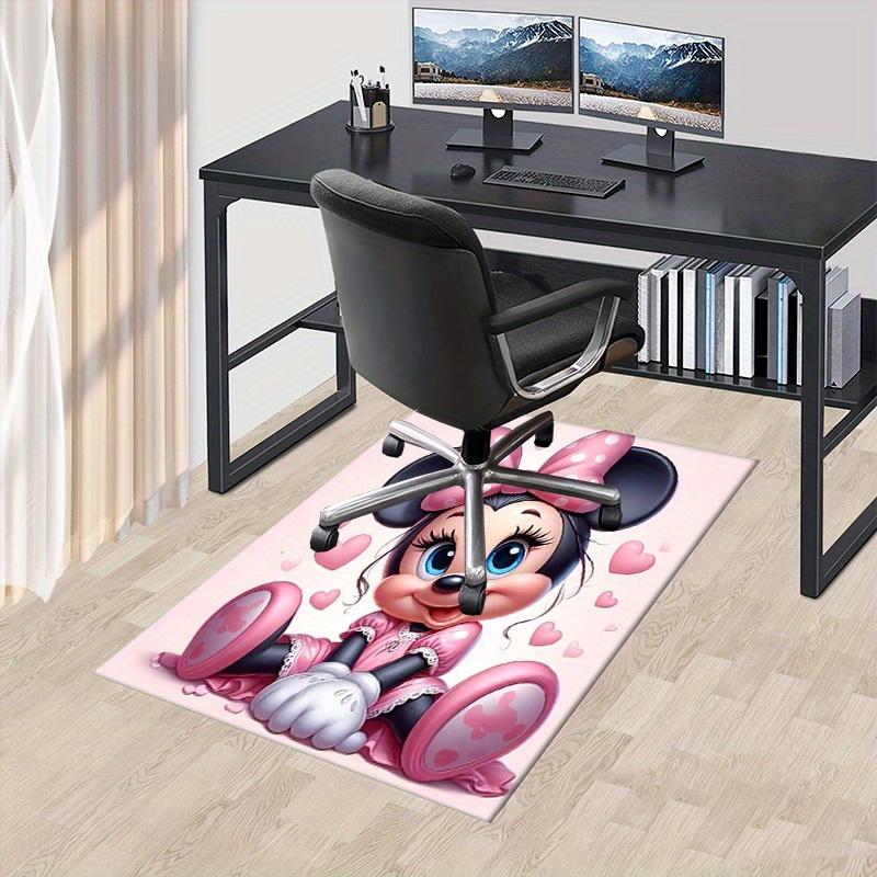 

1pcOffice Carpet, Under Chair Rug, Gift for Home Decor, Cute Mouse Design with Pink Bow and Hearts 60cm by 90cm