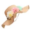 Women Girls Beach Floppy Foldable Sun Hat Wide Brim Straw