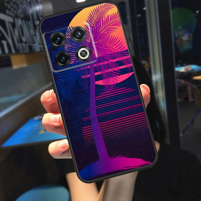 

80s Retrowave Neon Palms Tree Funda For OnePlus 13 12 R 11 9 10 Pro 8T 9RT 10T OnePlus Nord 4 CE 2 3 Lite N30 N20 Case OnePlus 11