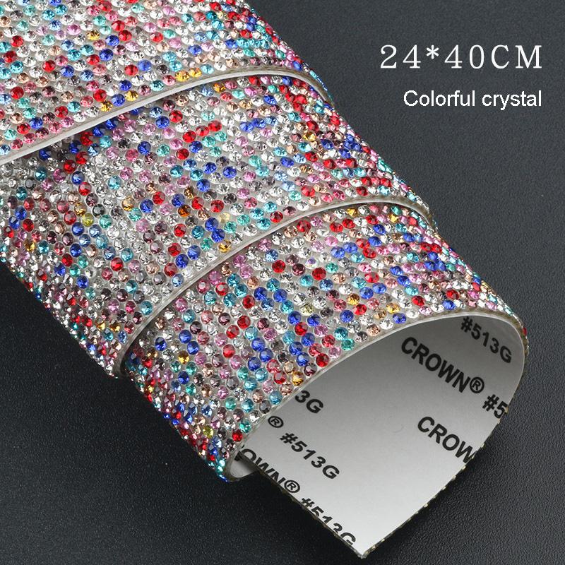 DIY Car Decoration Sticker Bling Crystal Rhinestone Car Stickers for License Plate Frame Emblem Door Handle Indoor Dashboard