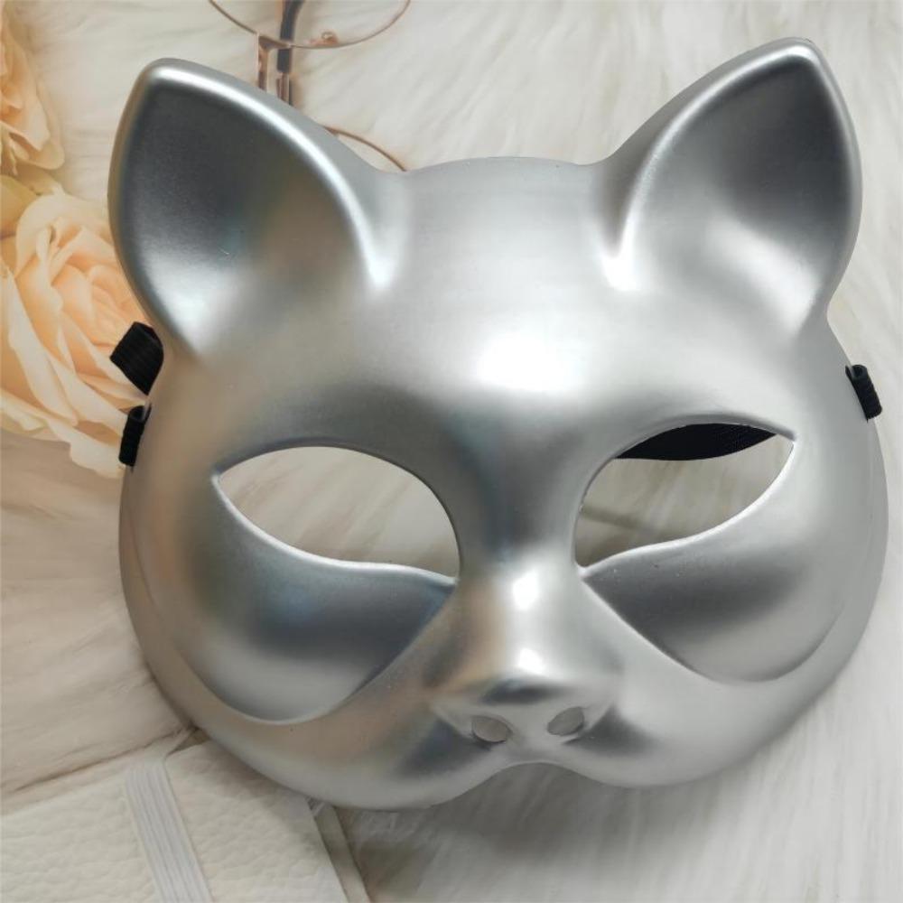 Costume Props Cat Half Face Mask Anime Mask Halloween Mask Performance Cosplay Mask  Carnival