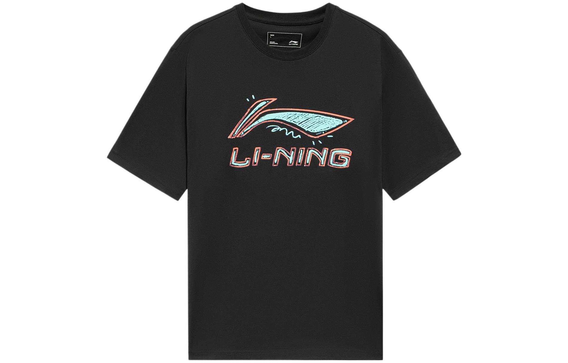 Мужская футболка из коллекции спортивной моды Li Ning, черная, AHSS879-1 L