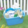 Shinki Gosei Tombo Square Basin with Drain Plug and Hose Hole, 80-Type, 80 Liters, Blue, 77cm Wide X 58.5cm Deep X 29.5cm High, Made In Japan