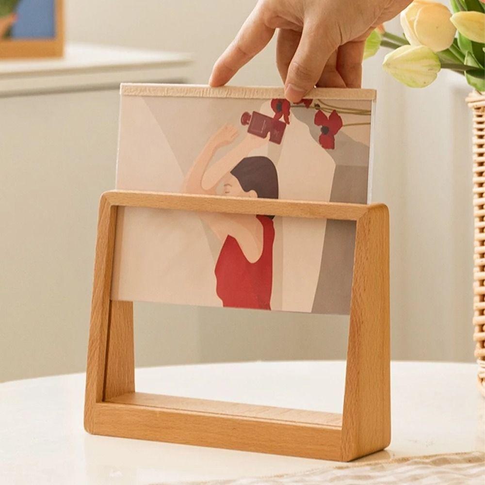 Wooden Photo Frame Stand Creative Photo Albums Desktop Decoration DIY Display Frame  Bedroom