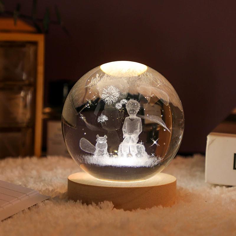 Crystal Ball USB Night Light Romantic Desktop Ornaments Unique Anniversary Gift