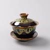 Chinese Gaiwan Tea Set Fish Kung Fu Tea Tureen Kiln Change Gai Wan Multicolor Teaware Sancai Tea Cup Travel Beautiful Kettle