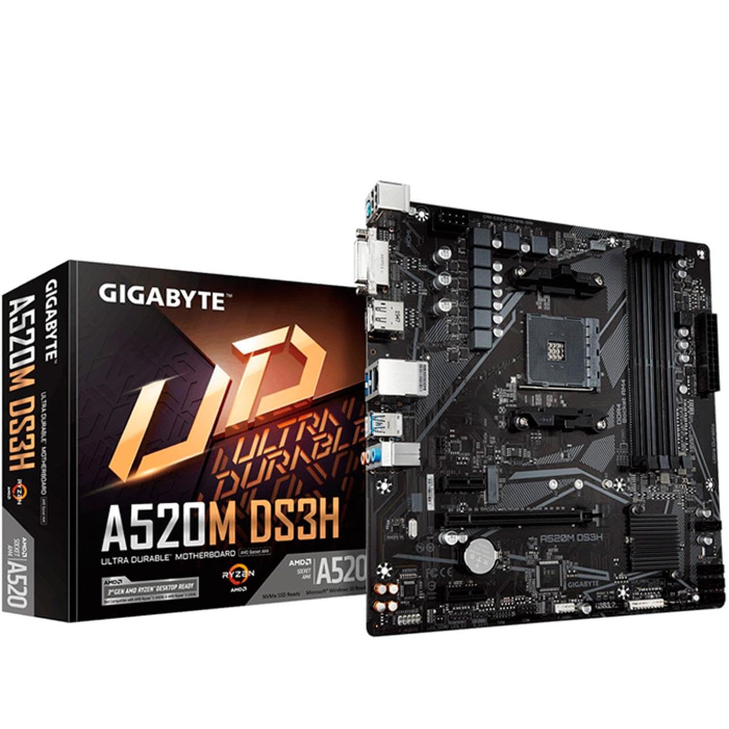 

GIGABYTE A520M DS3H Материнська плата AMD A520 MB6086 Micro-ATX [З чіпсетом]