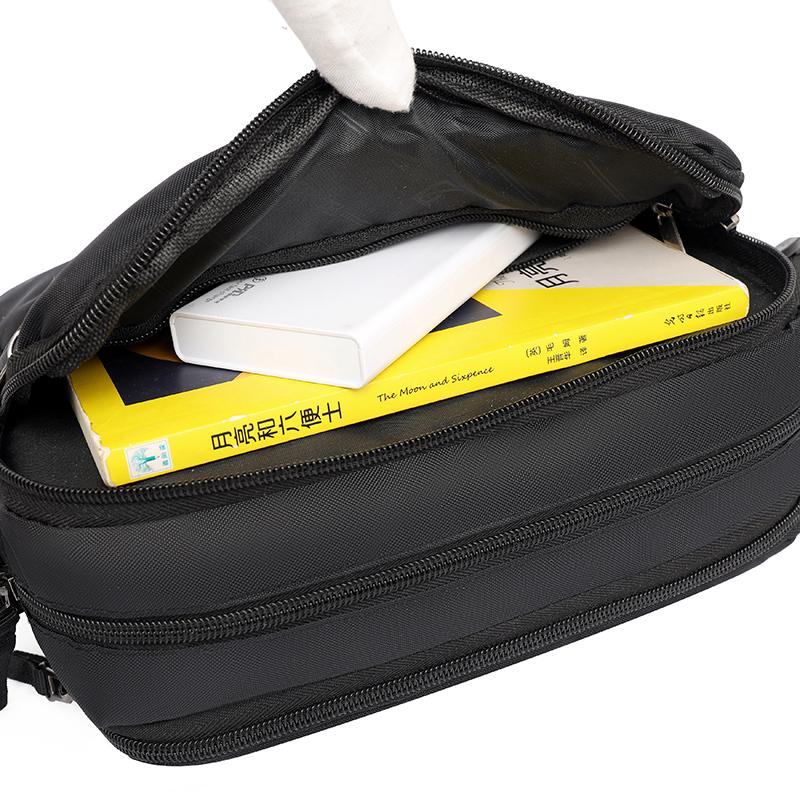Borsa a tracolla leggera da uomo multistrato in nylon, alla moda, casual, per viaggi d'affari, resistente, con tracolla rimovibile