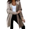 Color Block Hooded Knit Cardigan - Women's Mid-Length Outerwear for Autumn/Winter 2025