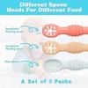 3 Pieces Silicone Teething Spoons for Kids and Babies, Expert Recommended for Weaning