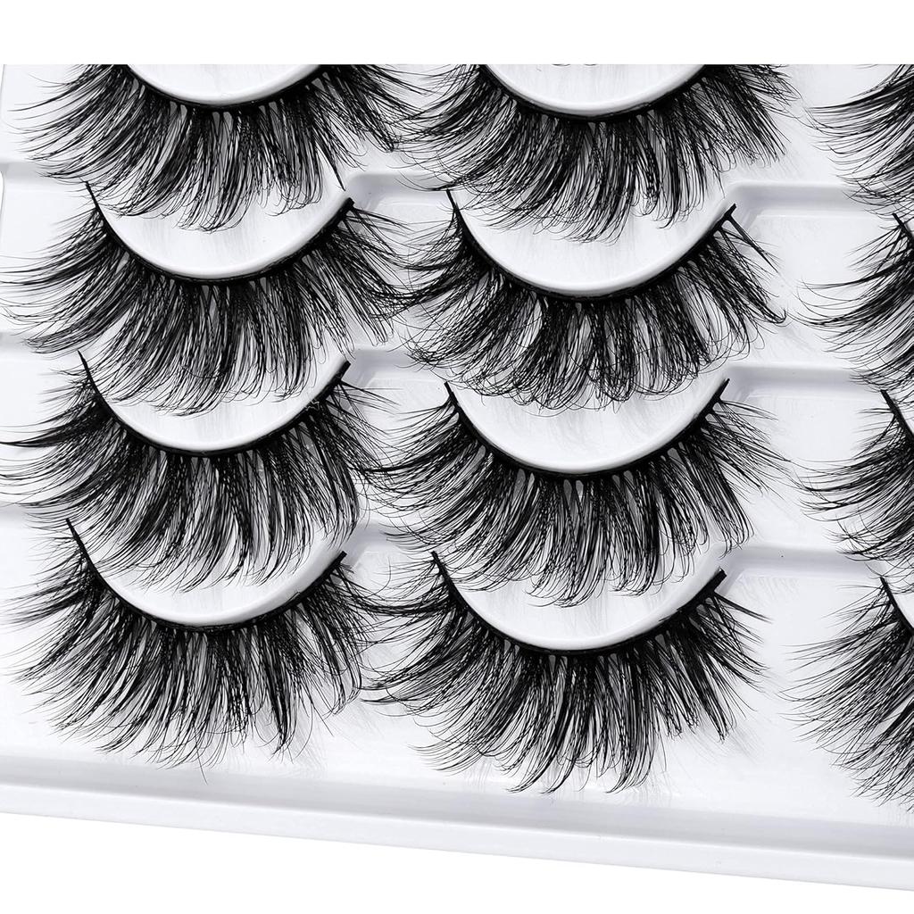 False Eyelashes Natural Look 3D Faux Mink Lashes Fluffy Volume Lashes 20mm Handmade Eye Lashes Pack 14 Pairs