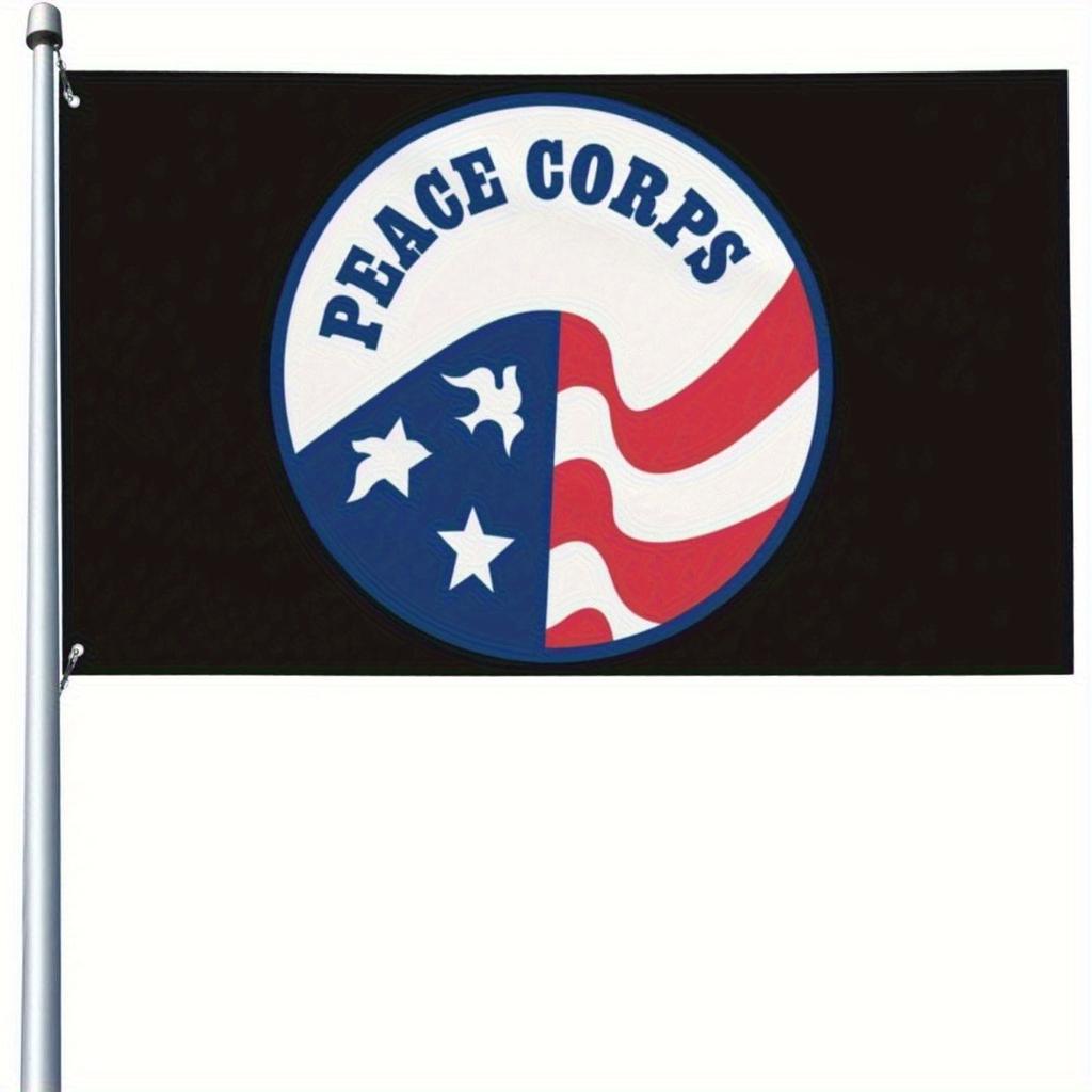 1pc Multi-size Optional Peace Corps Flag for Interior Home Decor, Durable Garden Breeze Banner Signs, Outdoor Decor, Yard Decor, Garden Decor, Patriot