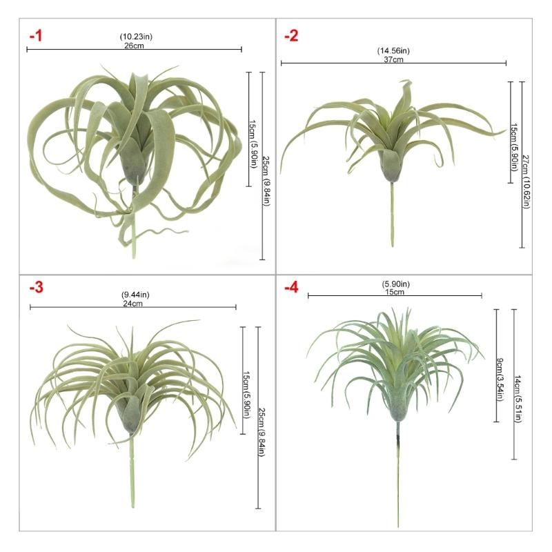 Realistic Faux Tillandsia Succulents Artificial Air Plant For Indoor Home Office Green Plant for Shelf Desk Decoration