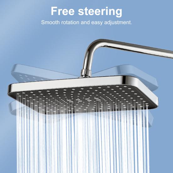Rain Shower Head High-Pressure Stainless Steel Rainfall Showerhead Large Waterfall Bathroom Square Showerhead