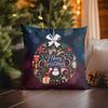 Home Decor Merry Christmas Holly Pattern Throw Pillow Pattern Cushion Cover Suitable For Sofa Bedroom Car Pillow Cover