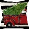 Christmas Pillowcase Linen Print Elk Snowman Home Decoration Sofa Cushion Cover