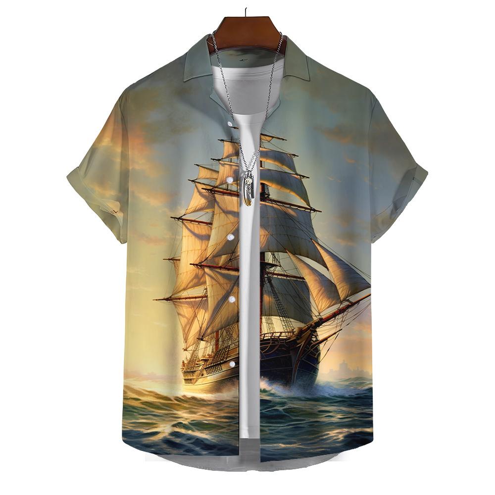 

Летняя рубашка для мужчин Lighthouse 3D Printed Мужская одежда Свободная рубашка большого размера для пляжной вечеринки Топы с короткими рукавами Гавайская толстовка 3XL