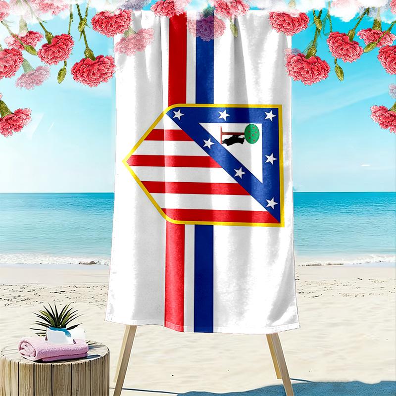 Club Atletico de Madrid Print Beach Towel, Large Soft Quick Dry Towel for Beach Camping Swimming
