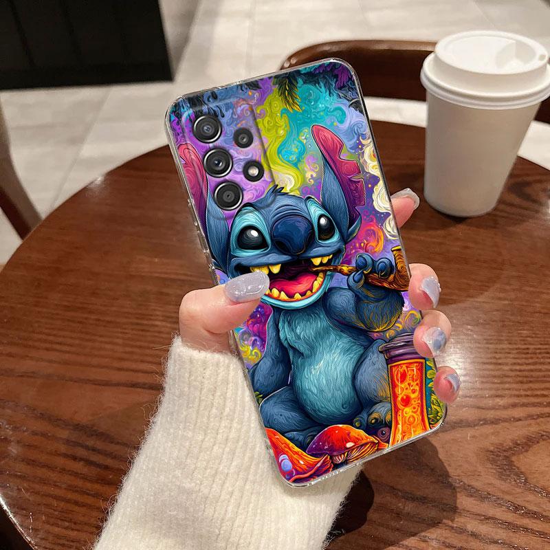 Clear Case For Samsung Galaxy A57 A37 A56 A36 Cases A55 A54 A35 A26 A07 A17 A16 A06 A34 A15 Soft Shockproof Cover Disney Stitch