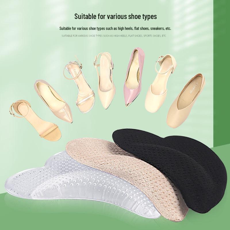 Heart-Shaped Arch Support Pads for Flat Feet & High Arches - Self-Adhesive, Shock-Absorbing Insoles