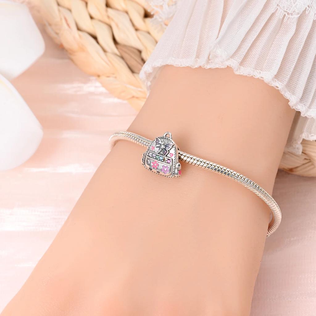 Copper Pink Dream Bells And Adventure Backpack Beads For Women'S Original Bracelet Diy Exquisite Jewelry Making