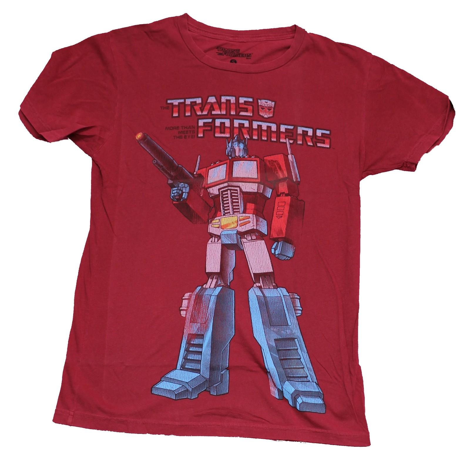 Transformers Mens T-Shirt -Standing Optimus Under Logo XL