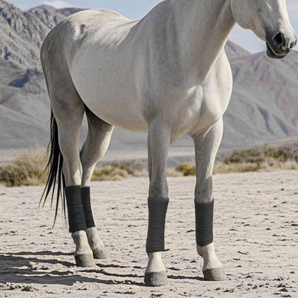 4PCS Horse   Leg Wraps 9.8FT Soft Fleece Protective Equestrian Leg Bandages for Horse Supplies
