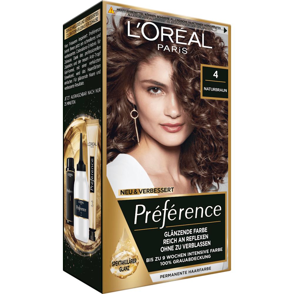 L'Oreal Preference Hair Dye 4 Natural Brown 1st