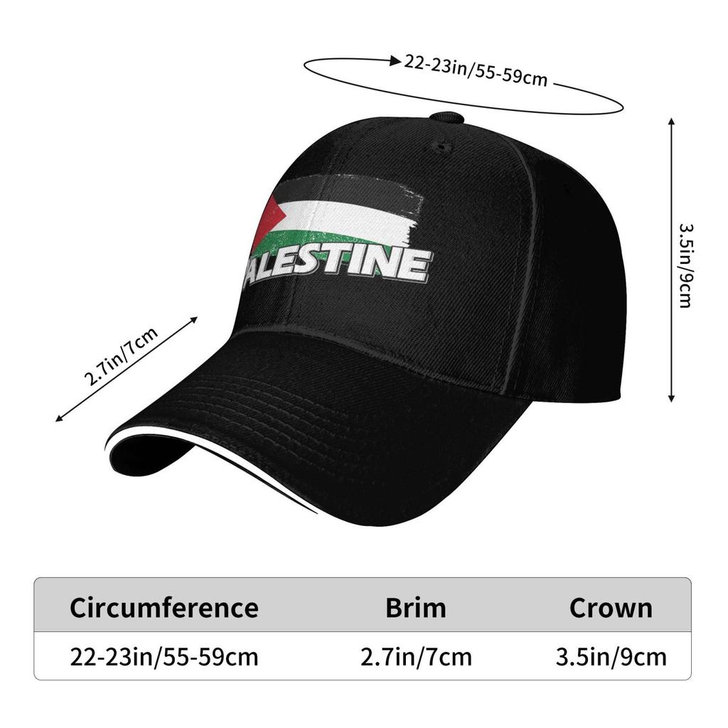 Palestine Flag Print Baseball Caps Unisex Adjustable Sandwich Hat Vintage Outdoor Summer Travel Sun Snapback Cap Outlet