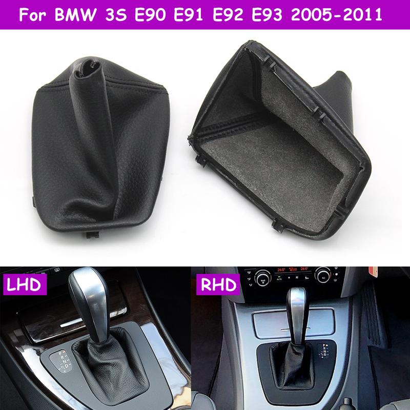 E90 E91 E92 E93 2005-2011 Car Front Automatic Gear Shifter Boot Leather Dust Cover Frame For BMW 3S 25167592028 25167592029