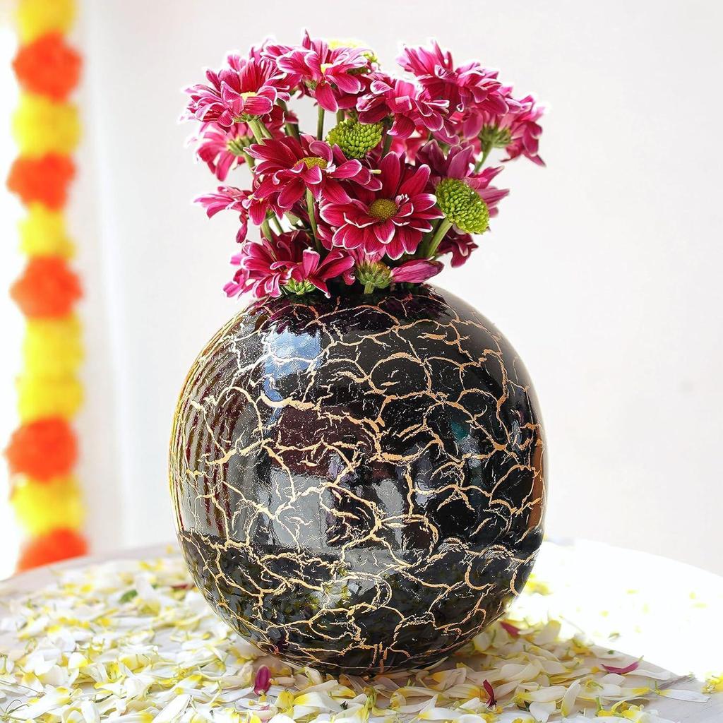 Metal Ball Vase for Home Decor|Round Flower Pot for Bedroom Living Room Office Wedding| | Best Gift |