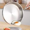 Uncoated 22-32cm frying pan, metal stainless steel frying pan, steak frying pan