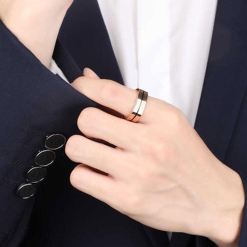 Ring Men'S Light Luxury Plated Rose Gold Ring Niche Men'S Personalized Ring Jewelry