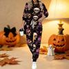 Women Halloween Print Two Piece Outfit, Long Sleeve Crew Neck Top & Drawstring Jogger Pants Casual Tracksuit for Spring Autumn