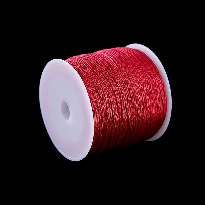 Rot Nein. 72 Baumwollgarn: 30m Handgeflochtenes Seil, 0,8mm für Armbänder, Halsketten, Perlenarbeiten, DIY-Zubehör