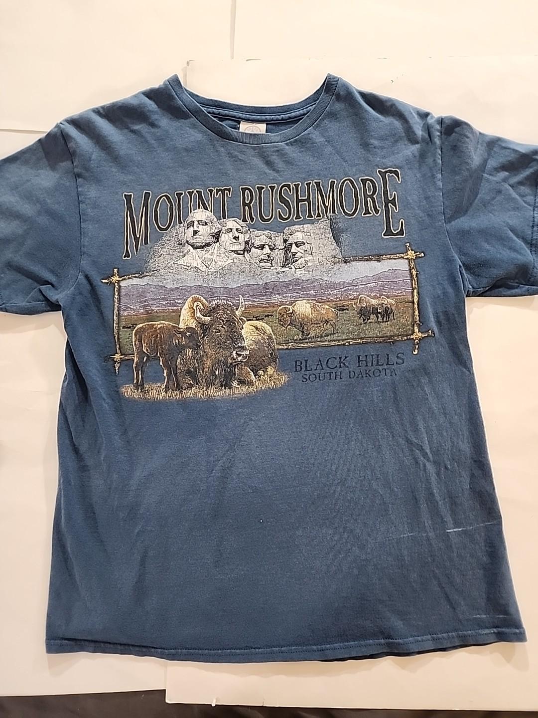 Vintage Blue Mount Rushmore Single Stitch T Shirt Med Black Hills South Dakota Unisex T-Shirt XXXL