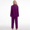 Women's Plus Size Satin Lapel Pajama Set - Long Sleeve & Pants