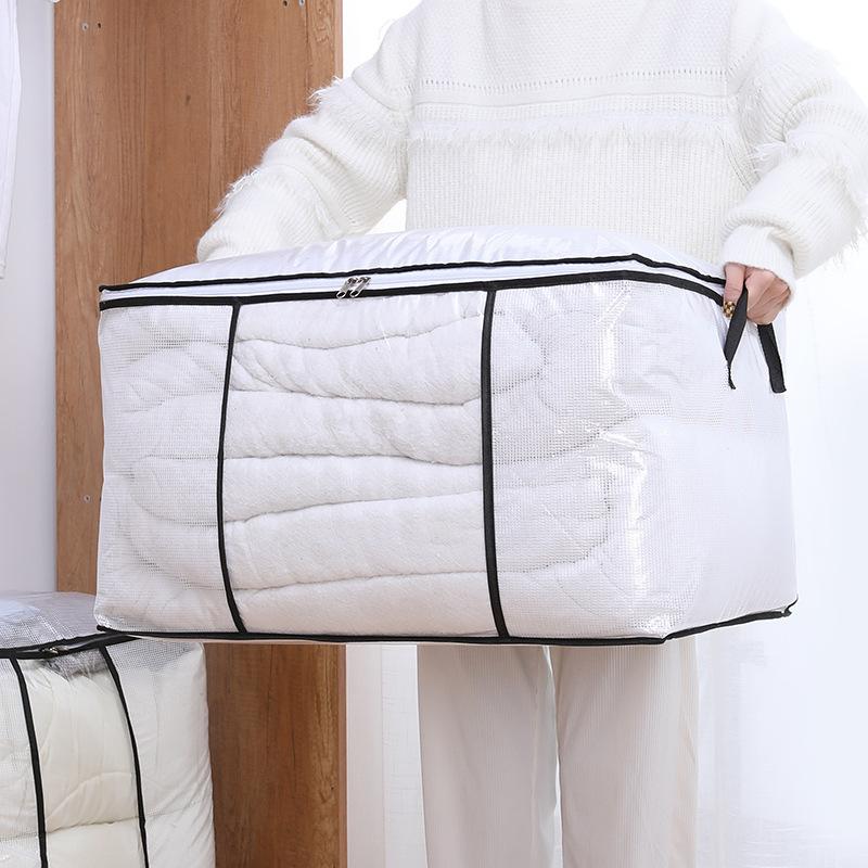 Durable Clothes Storage Bag Large Capacity See Through Window Tough Zippers for Travel Camping Clothing Packing