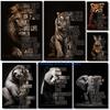 Animals Motivational Quote Lion Tiger Panda Elephant Wisdom Motivation Inspired Poster Canvas Painting Wall Pictures Home Decor
