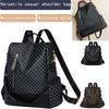 Multi-Color Checkered Casual Backpack, Versatile, Multi-Compartment, Daily Outings, Fashiable & Practical