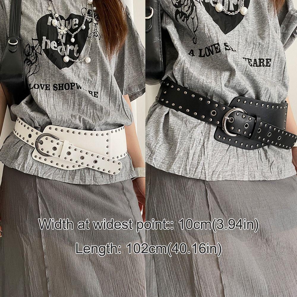 Pu Leather Extra Wide Belt Harajuku Waist Strap Fashion Waist Belts For Women
