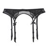 Sexy Verführung Spitze ultra-dünn Sex Strumpfhalter Schwarz Retro Perspektive Transparent Strumpfhalter Clip Strumpfhaltergürtel