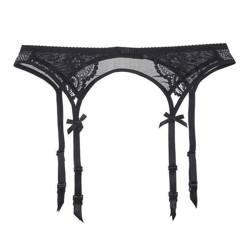 Sexy Verführung Spitze ultra-dünn Sex Strumpfhalter Schwarz Retro Perspektive Transparent Strumpfhalter Clip Strumpfhaltergürtel
