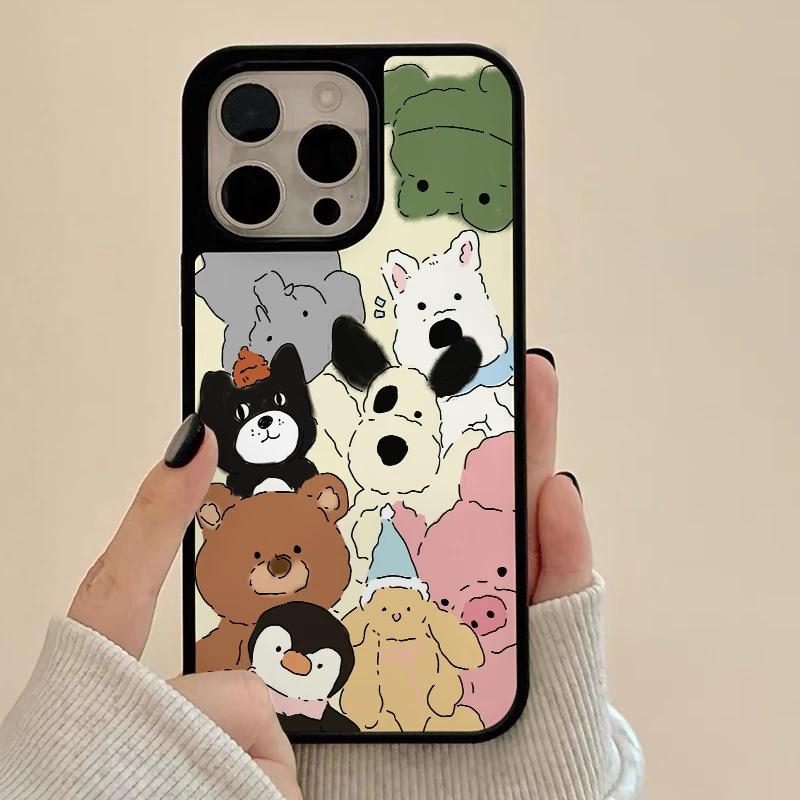 Cute Animal Party Applicable iPhone17Pro Mobile Phone Case 15/16 Frosted PC13 Women's 14 New 12 Hard Case