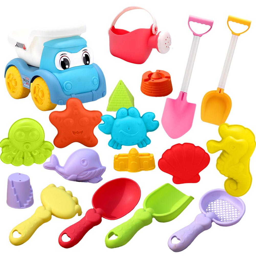 1Set Beach Toys Set Kids Sandbox Kit Summer Outdoor Play Sand Water Game Toy With Truck Watering Can Shovel Mold For Gift
