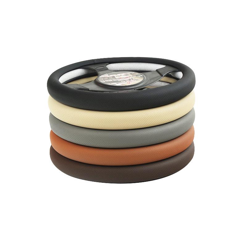 Breathable Leather Car Steering Wheel Protector Cover