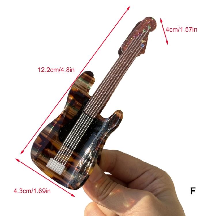 Acetate Hair Clip With Cartoon Tape Piano Design Musical Note Cassette Style For Trendy Women