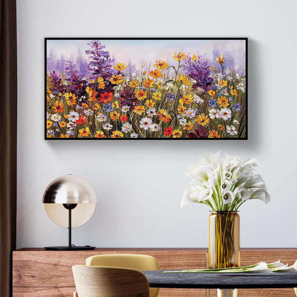 Scandinavian Classic Abstract Wall Art Canvas Painting Colorful Flower Landscape Oil Painting Print Home Bedroom Living Room Decor